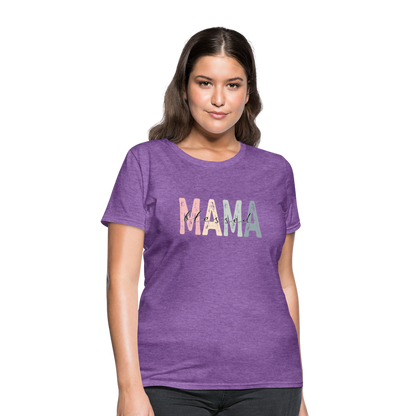 Blessed Mama Women's T-Shirt (Retro Design) - purple heather