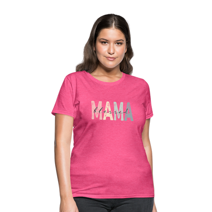 Blessed Mama Women's T-Shirt (Retro Design) - heather pink