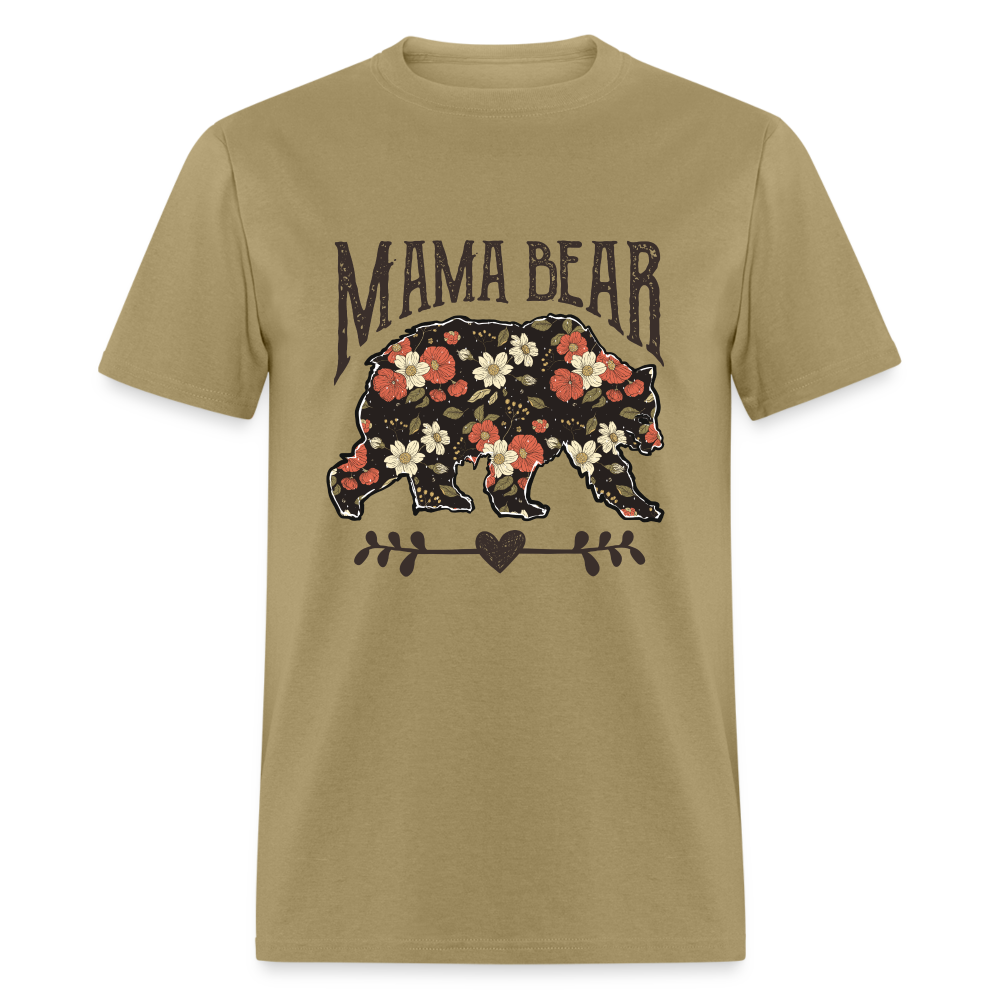 Mama Bear Floral T-Shirt - khaki