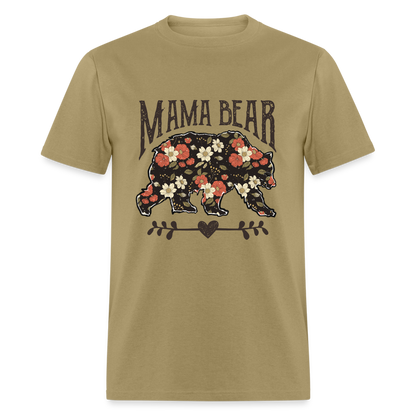 Mama Bear Floral T-Shirt - khaki