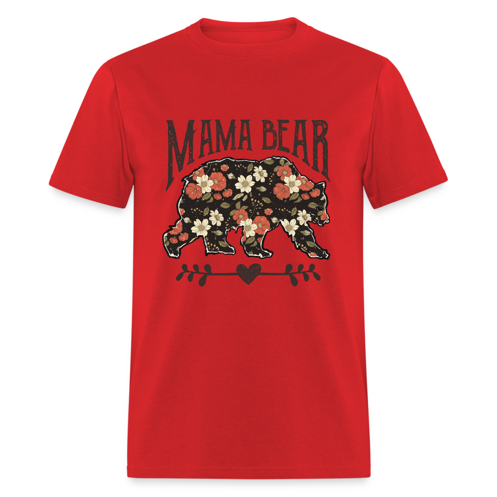Mama Bear Floral T-Shirt - red