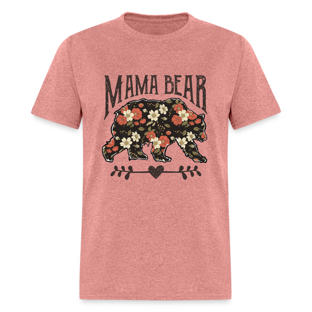 Mama Bear Floral T-Shirt - heather mauve