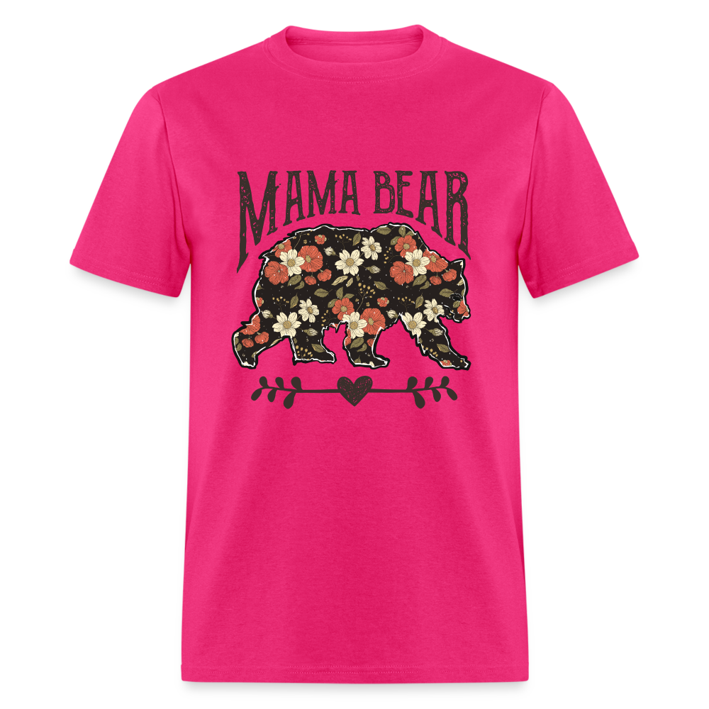 Mama Bear Floral T-Shirt - fuchsia