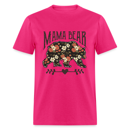 Mama Bear Floral T-Shirt - fuchsia