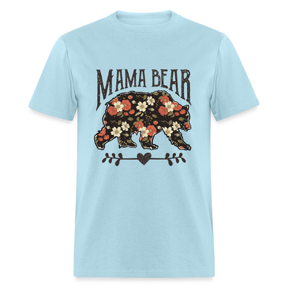 Mama Bear Floral T-Shirt - powder blue