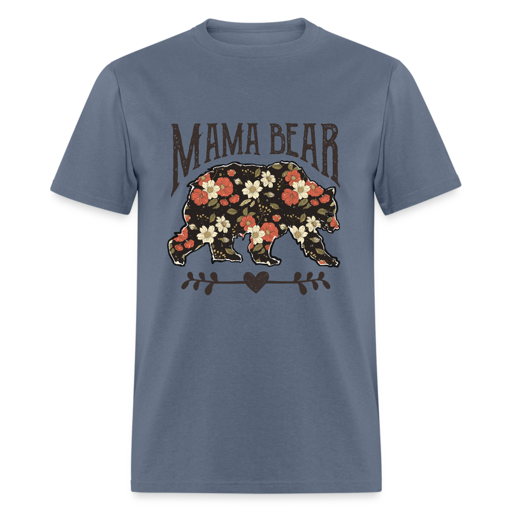 Mama Bear Floral T-Shirt - denim