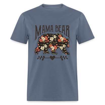 Mama Bear Floral T-Shirt - denim