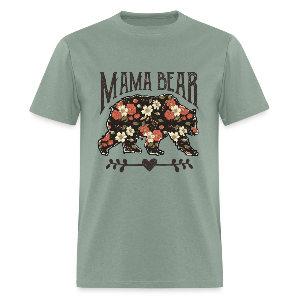 Mama Bear Floral T-Shirt - sage
