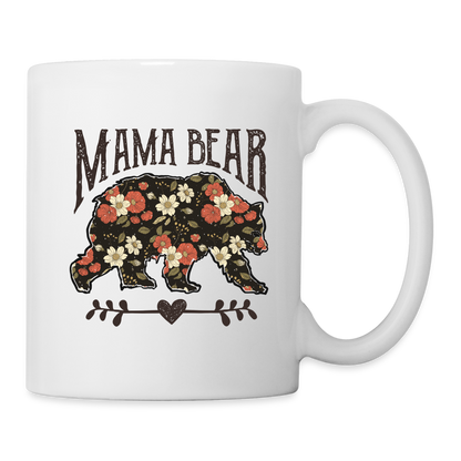 Mama Bear Floral Coffee Mug - white