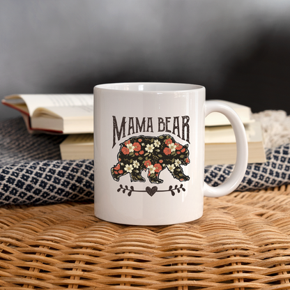 Mama Bear Floral Coffee Mug - white