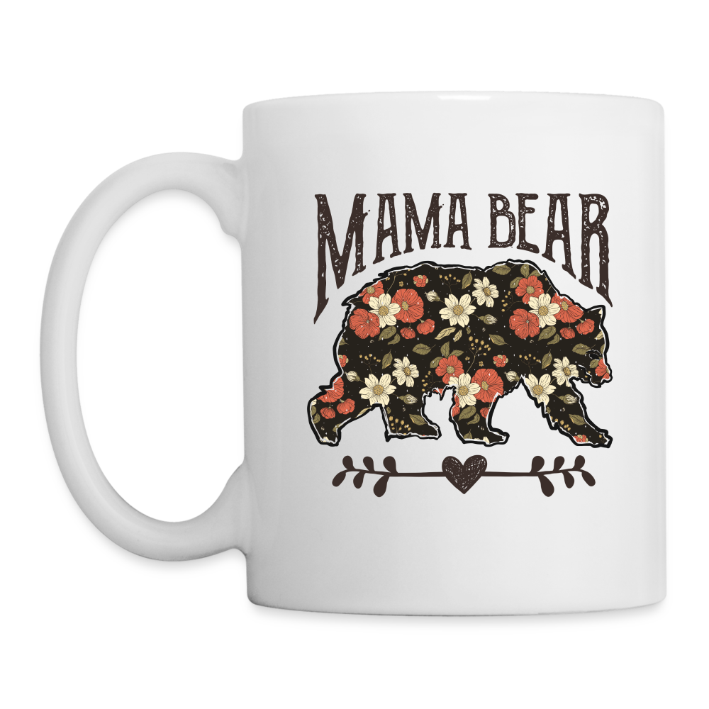 Mama Bear Floral Coffee Mug - white