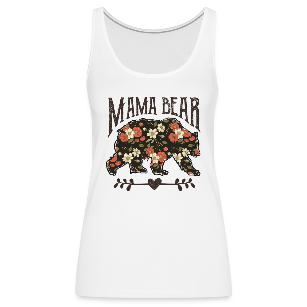 Mama Bear Floral Women’s Premium Tank Top - white