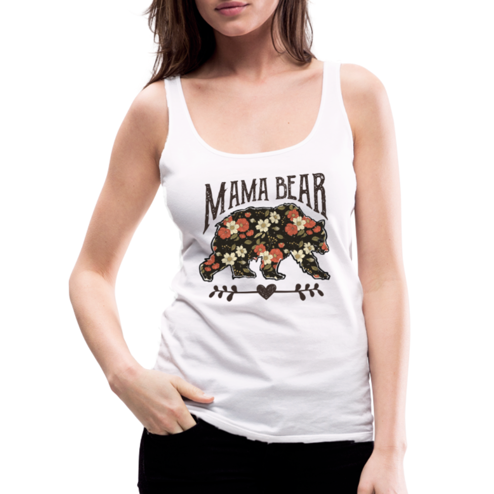Mama Bear Floral Women’s Premium Tank Top - white