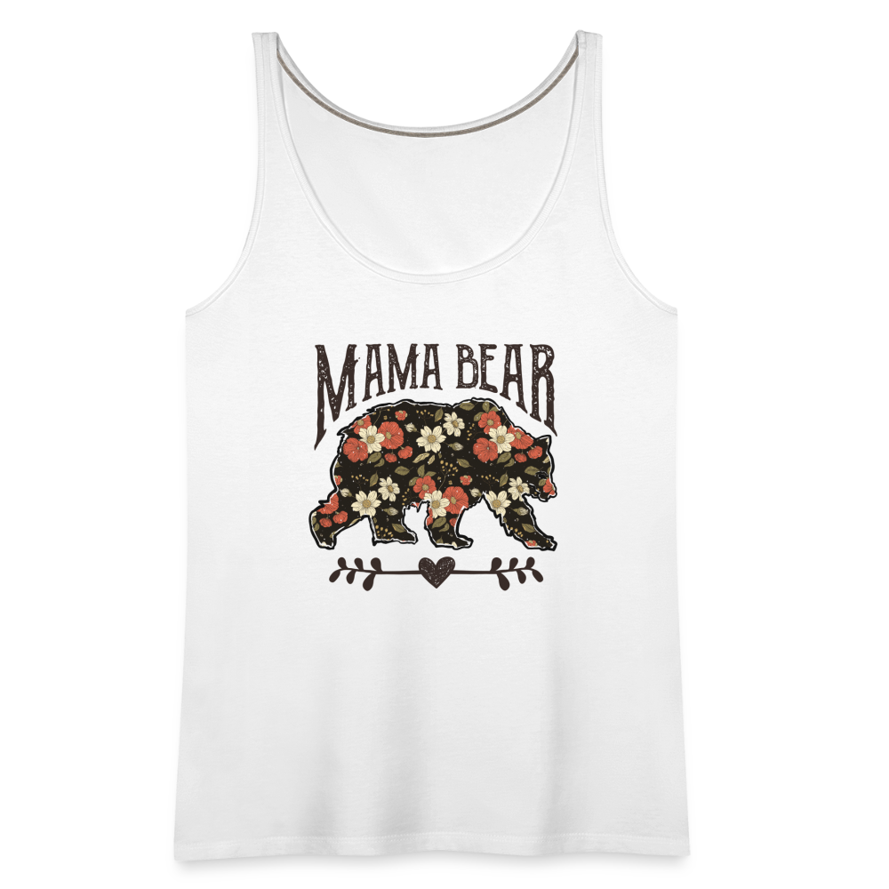 Mama Bear Floral Women’s Premium Tank Top - white