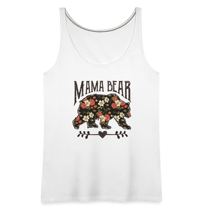 Mama Bear Floral Women’s Premium Tank Top - white