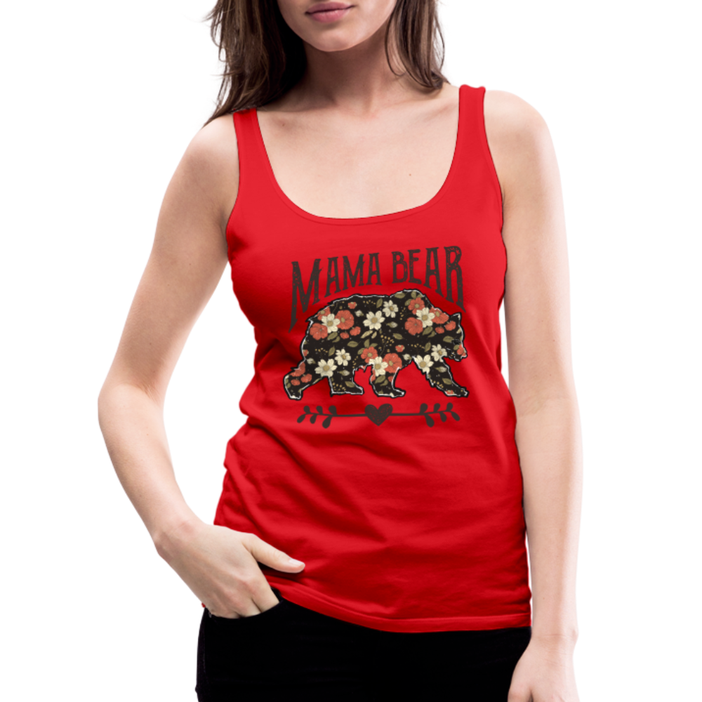 Mama Bear Floral Women’s Premium Tank Top - red