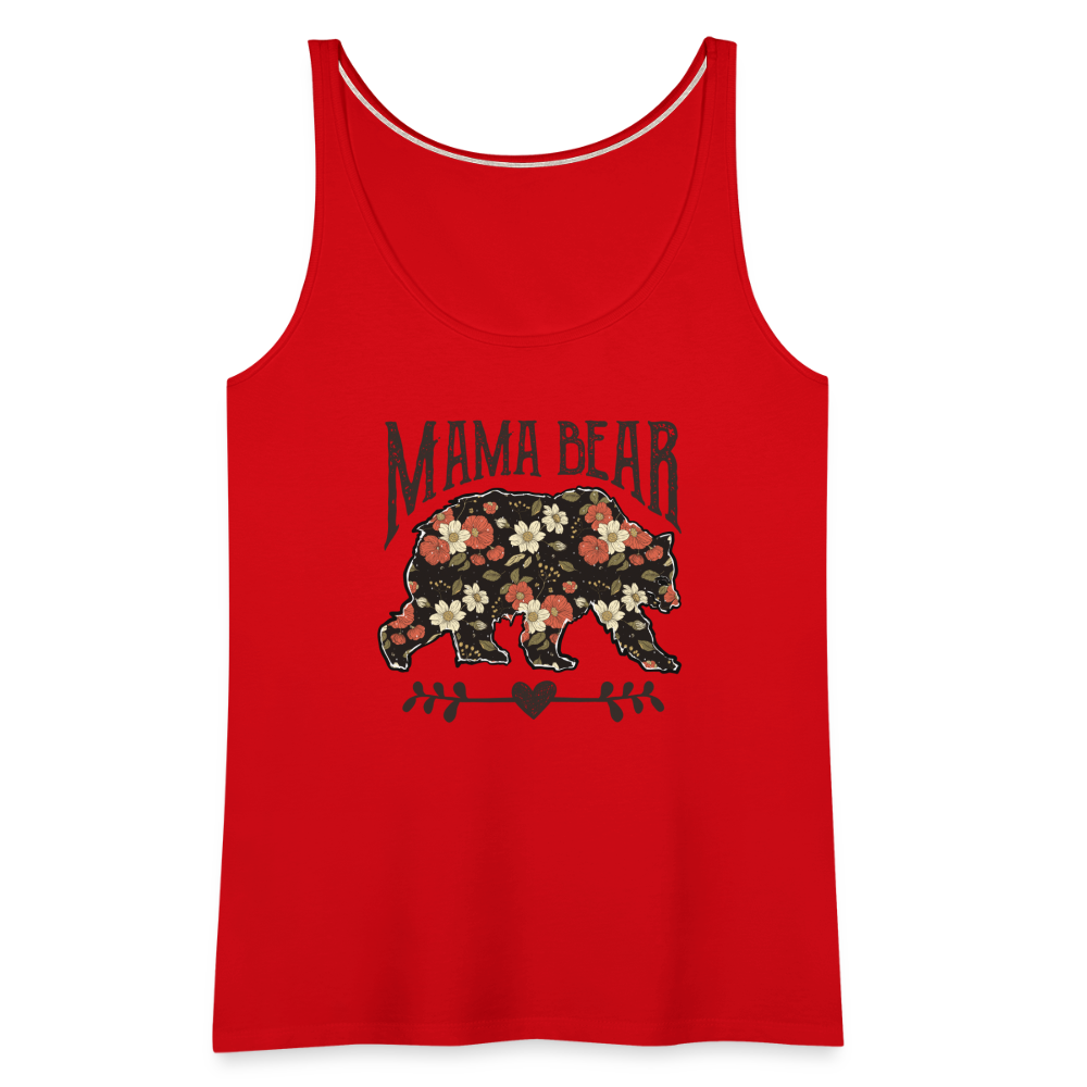 Mama Bear Floral Women’s Premium Tank Top - red