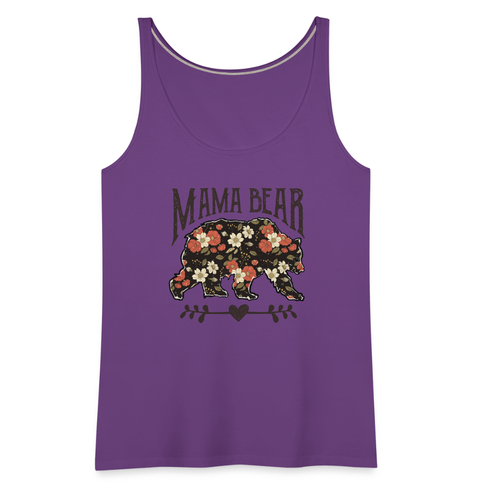 Mama Bear Floral Women’s Premium Tank Top - purple