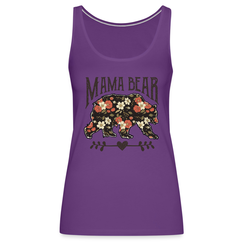 Mama Bear Floral Women’s Premium Tank Top - purple