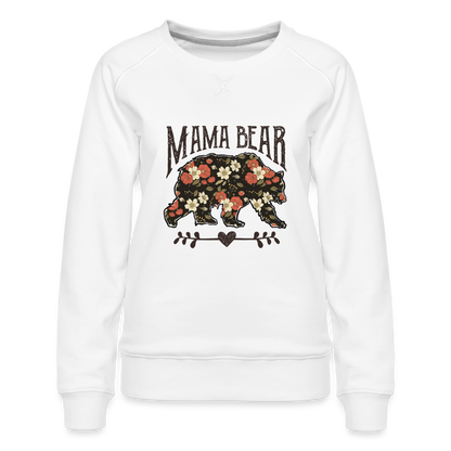 Mama Bear Floral Premium Sweatshirt - white