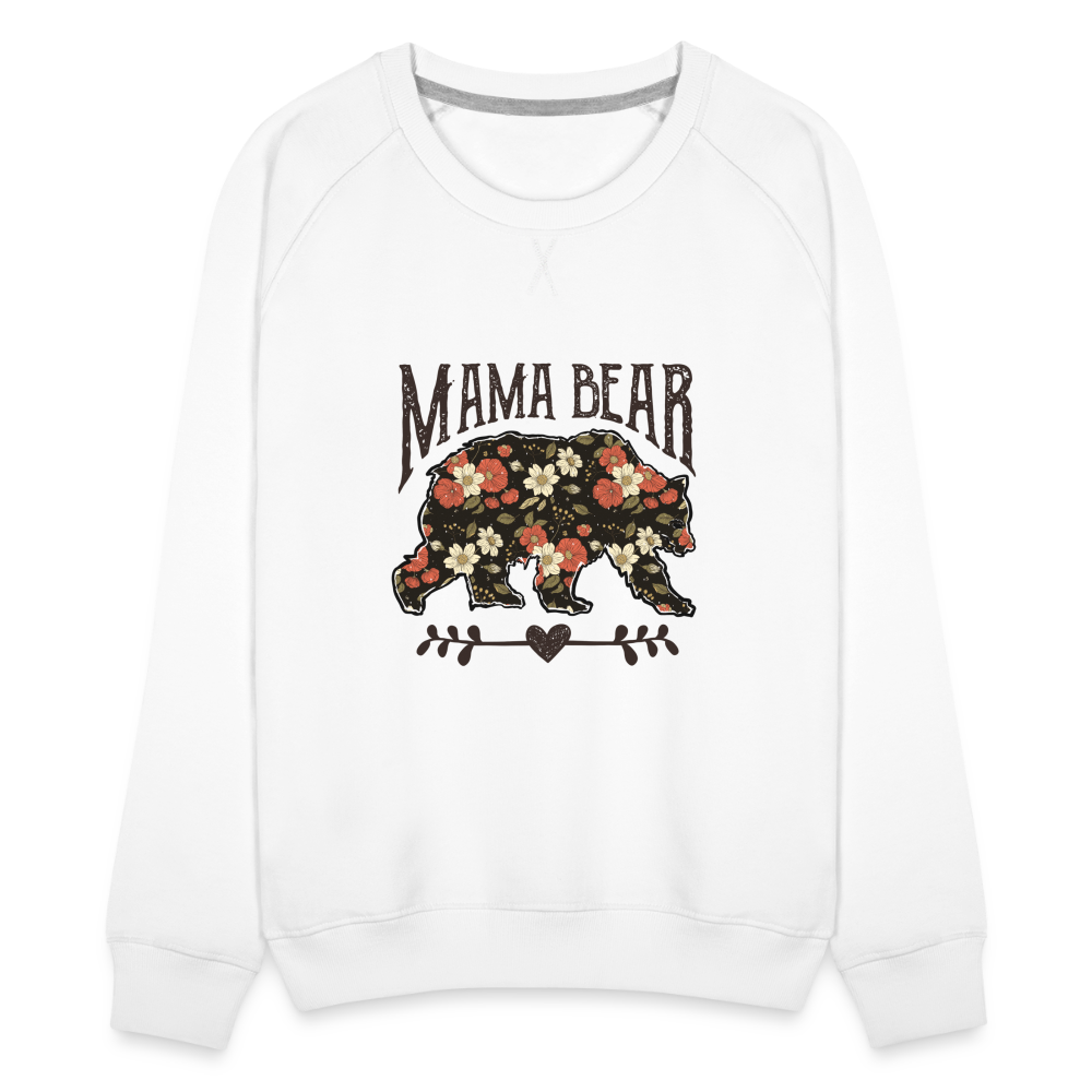 Mama Bear Floral Premium Sweatshirt - white