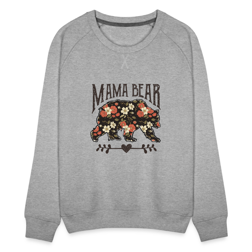 Mama Bear Floral Premium Sweatshirt - heather grey
