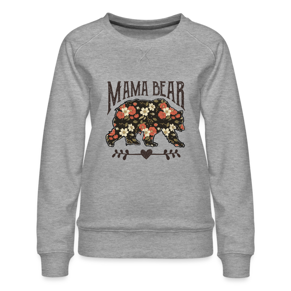 Mama Bear Floral Premium Sweatshirt - heather grey