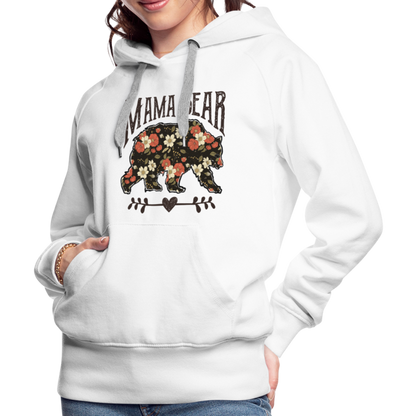 Mama Bear Floral Premium Hoodie - white