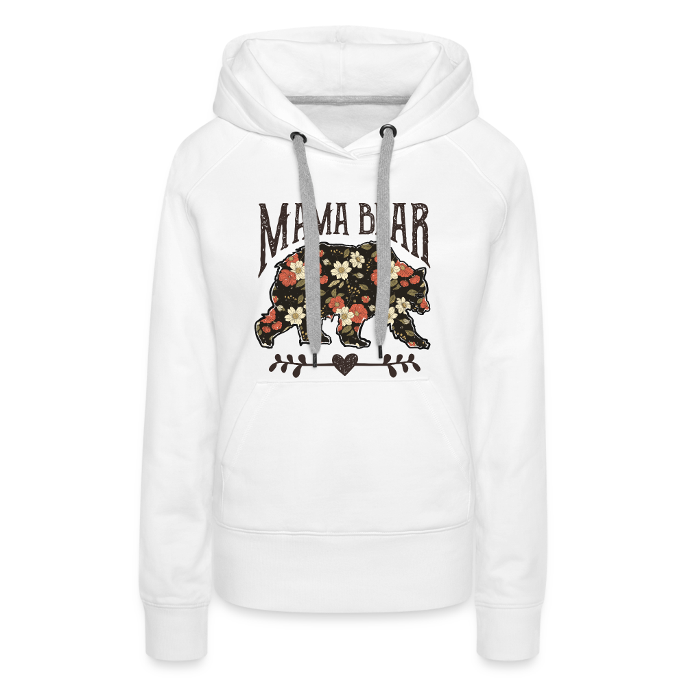 Mama Bear Floral Premium Hoodie - white