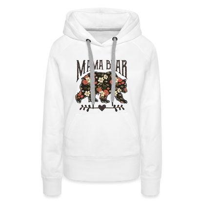 Mama Bear Floral Premium Hoodie - white