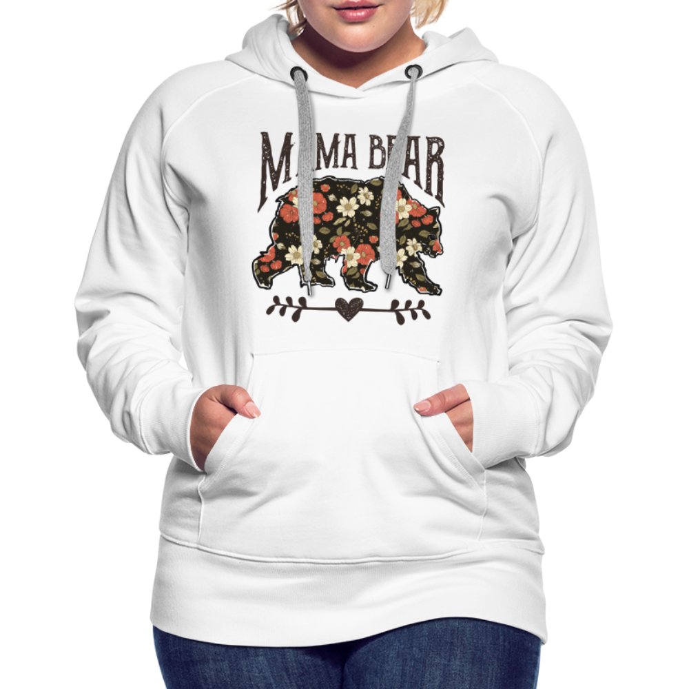 Mama Bear Floral Premium Hoodie - white