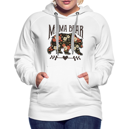 Mama Bear Floral Premium Hoodie - white