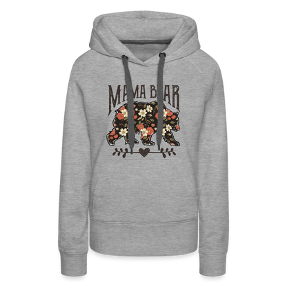 Mama Bear Floral Premium Hoodie - heather grey