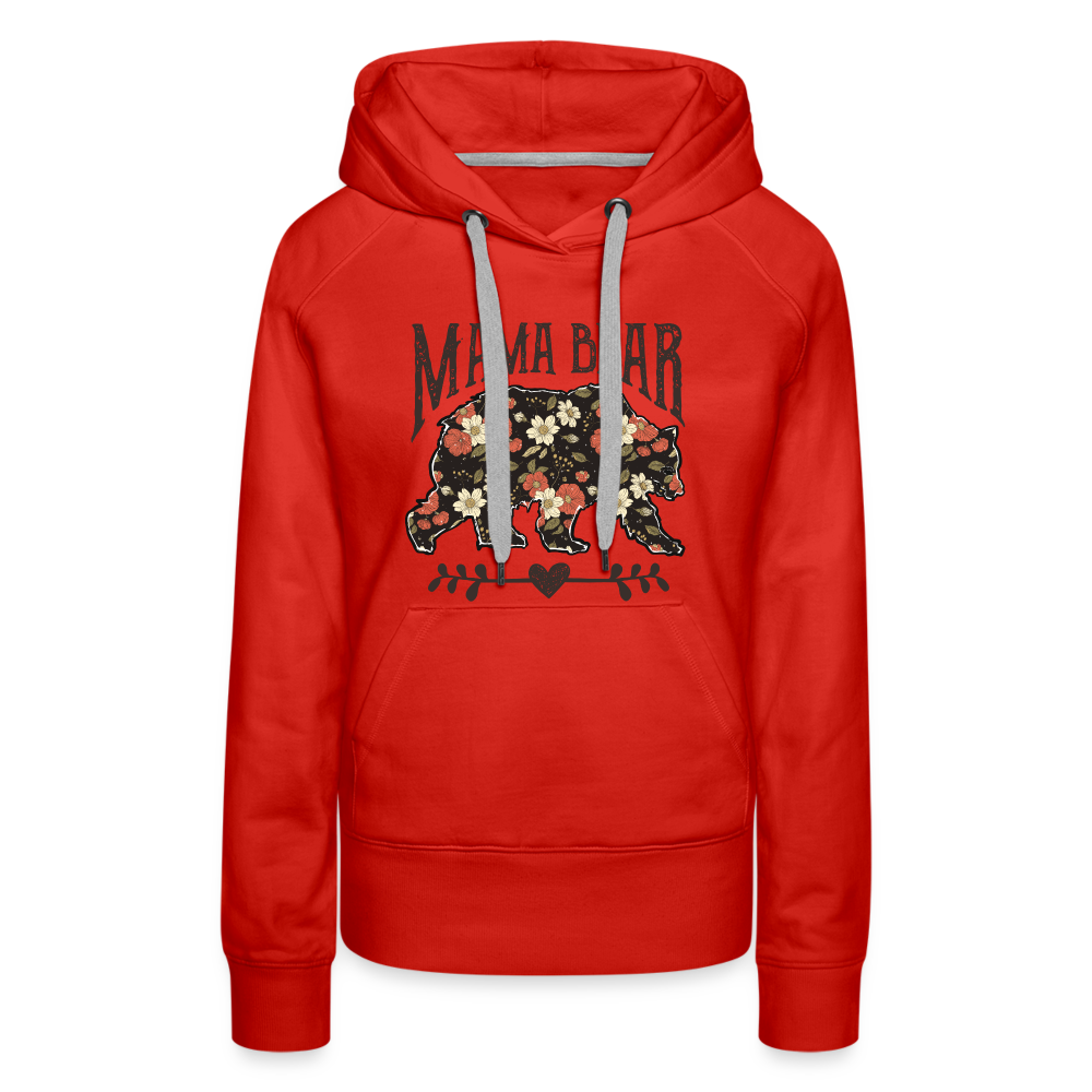 Mama Bear Floral Premium Hoodie - red