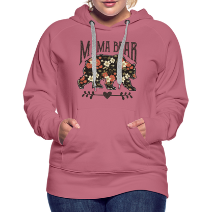 Mama Bear Floral Premium Hoodie - mauve