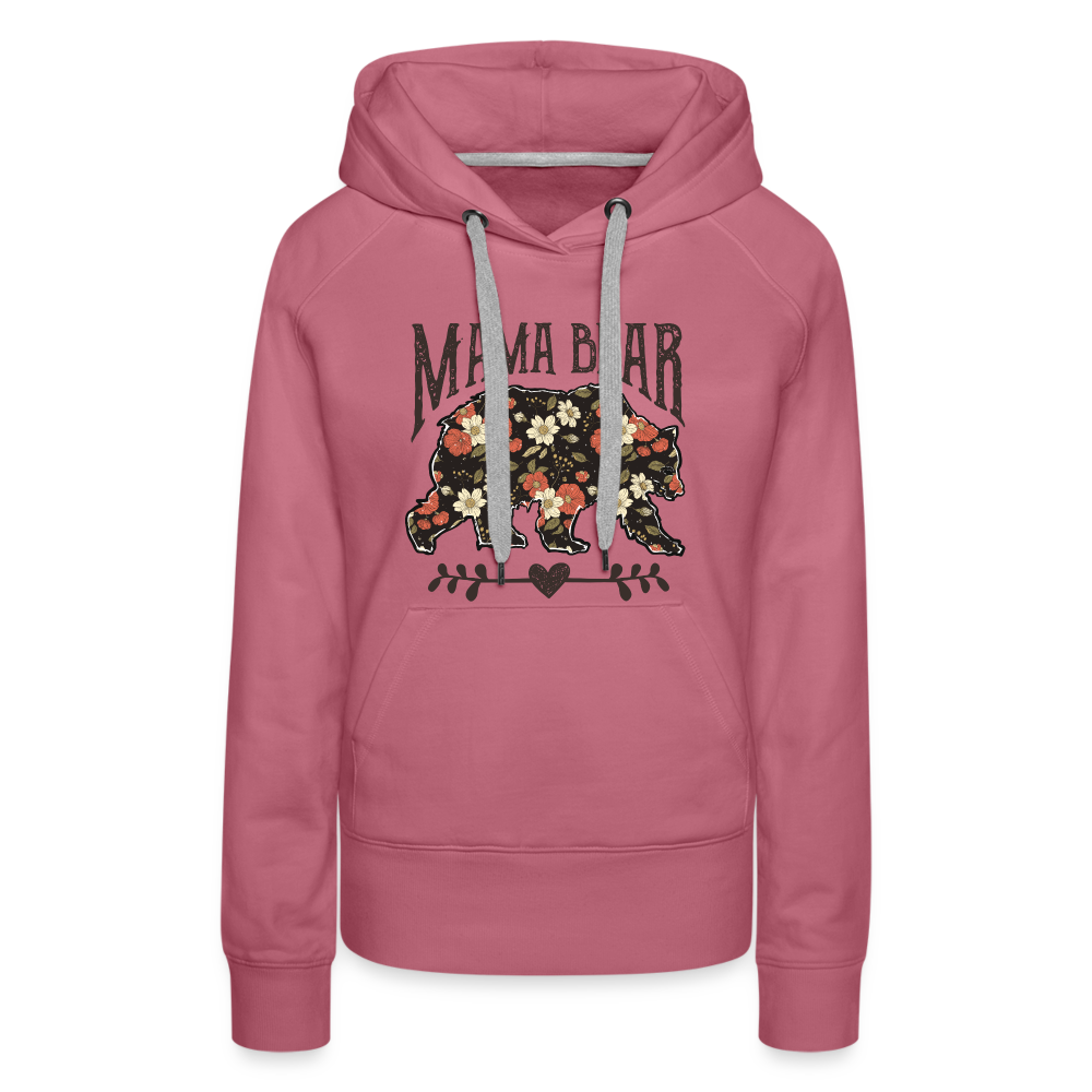 Mama Bear Floral Premium Hoodie - mauve