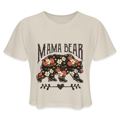 Mama Bear Floral Cropped T-Shirt - dust