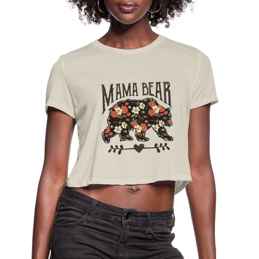 Mama Bear Floral Cropped T-Shirt - dust