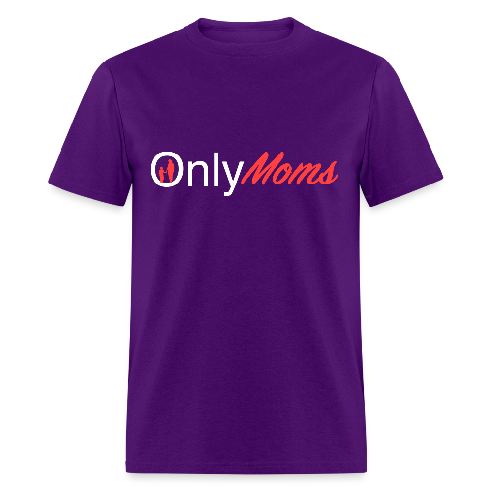 OnlyMoms Classic T-Shirt (White and Pink Letters) - purple