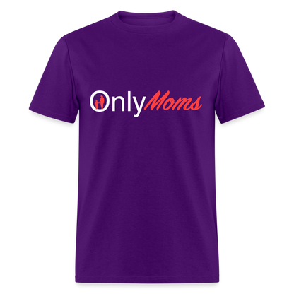 OnlyMoms Classic T-Shirt (White and Pink Letters) - purple