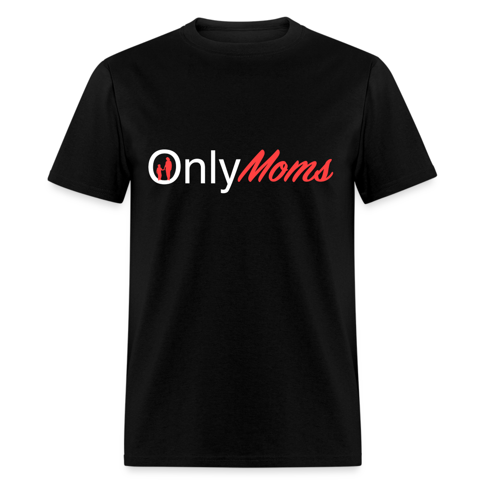 OnlyMoms Classic T-Shirt (White and Pink Letters) - black