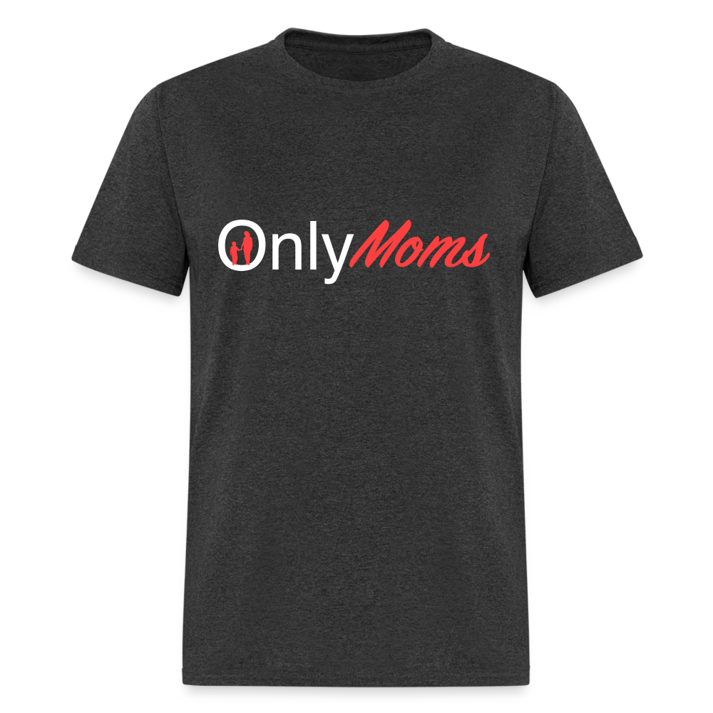 OnlyMoms Classic T-Shirt (White and Pink Letters) - heather black