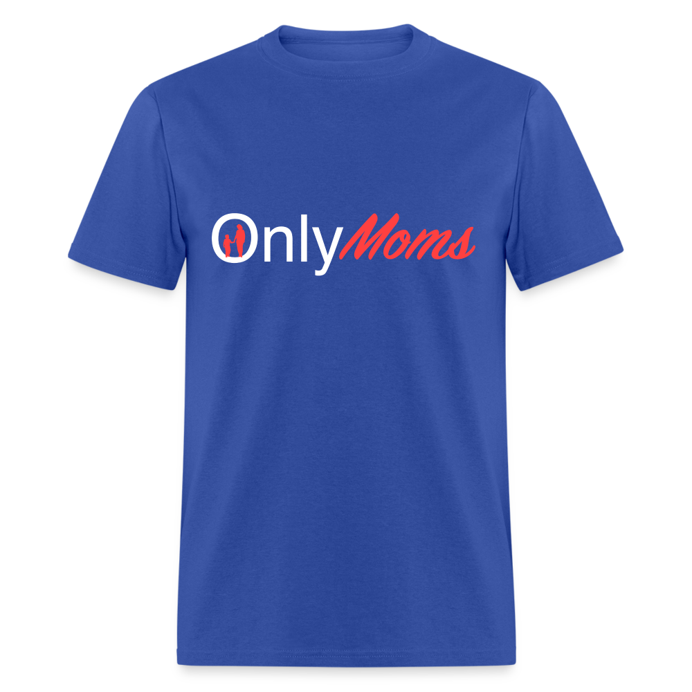 OnlyMoms Classic T-Shirt (White and Pink Letters) - royal blue