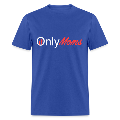 OnlyMoms Classic T-Shirt (White and Pink Letters) - royal blue