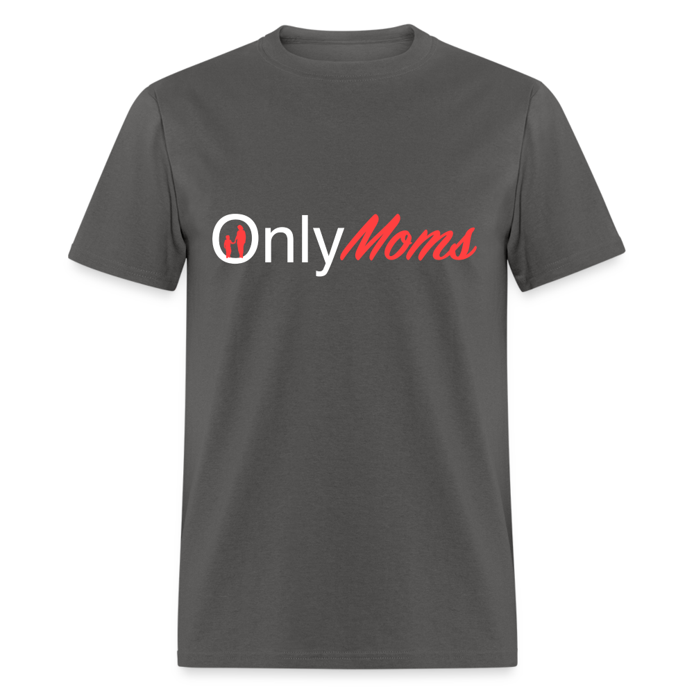 OnlyMoms Classic T-Shirt (White and Pink Letters) - charcoal