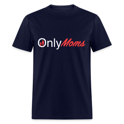 OnlyMoms Classic T-Shirt (White and Pink Letters) - navy