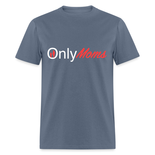 OnlyMoms Classic T-Shirt (White and Pink Letters) - denim