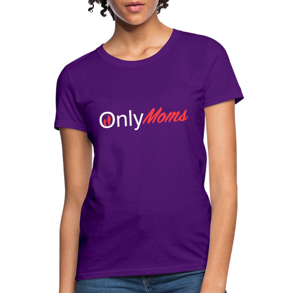 OnlyMoms Contoured T-Shirt (White and Pink Letters) - purple