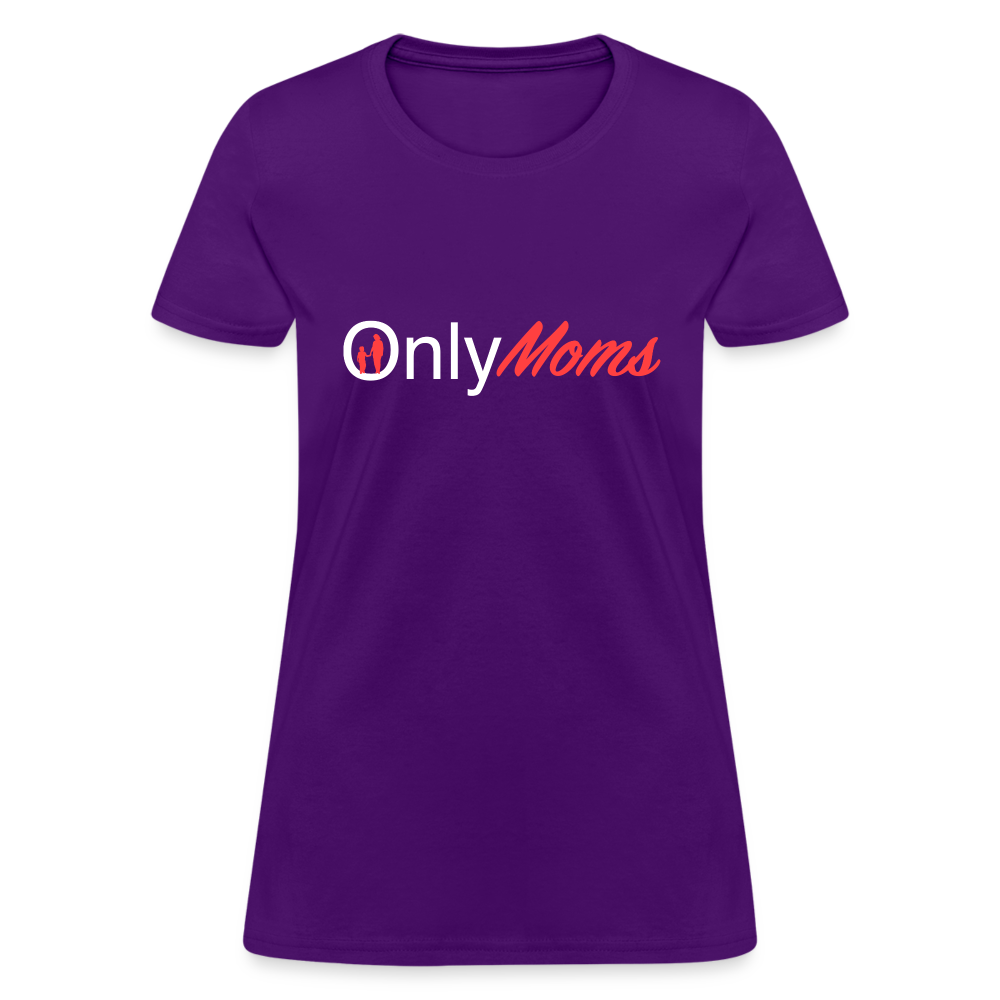 OnlyMoms Contoured T-Shirt (White and Pink Letters) - purple