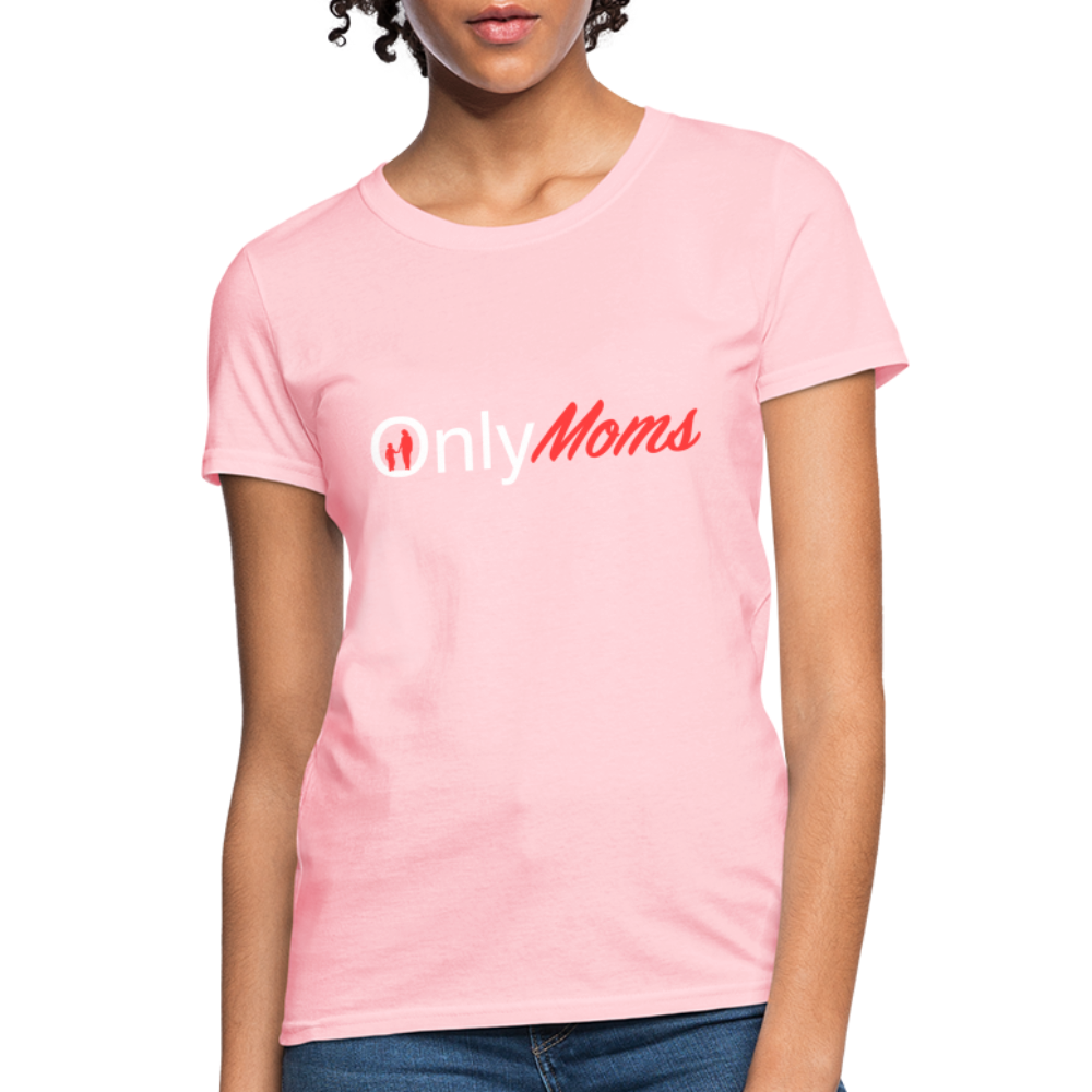 OnlyMoms Contoured T-Shirt (White and Pink Letters) - pink